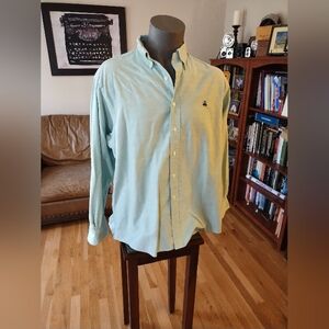 Brooks Brothers 346 Green Long Sleeve Oxford Shirt Size L